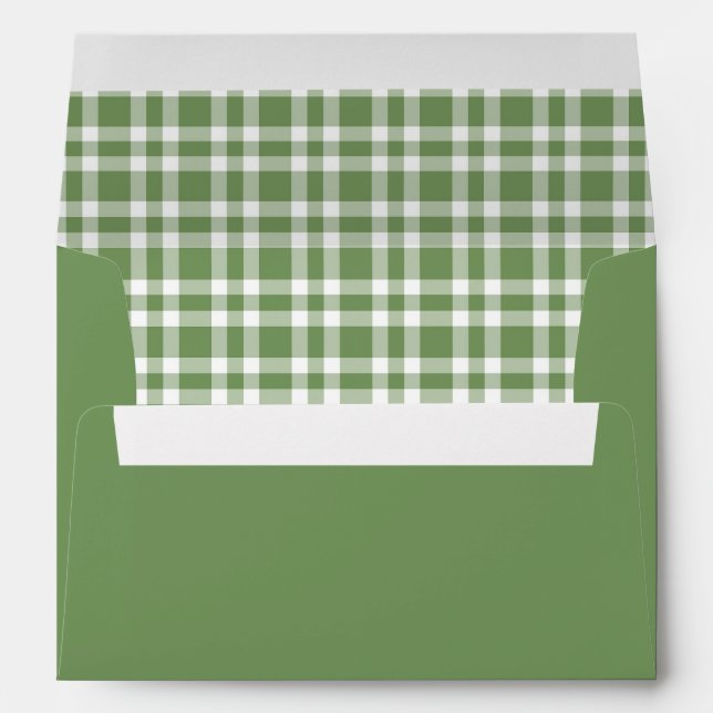 Green White Plaid Pattern Envelope (Back (Bottom))