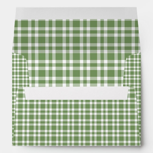 Green White Plaid Pattern Envelope (Back (Bottom))