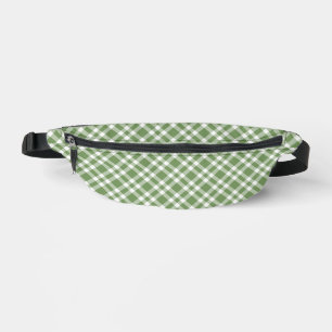 Green White Plaid Pattern Fanny Pack