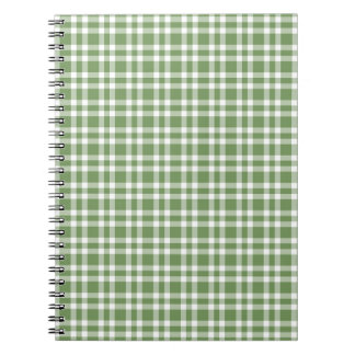 Green White Plaid Pattern Notebook