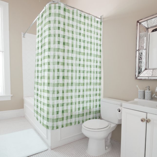 Green White Plaid Stripes (In Situ)