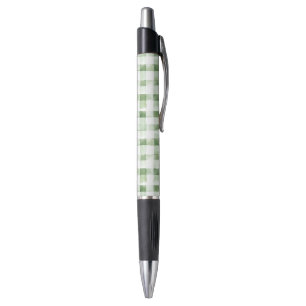 Green White Plaid Stripes Pen