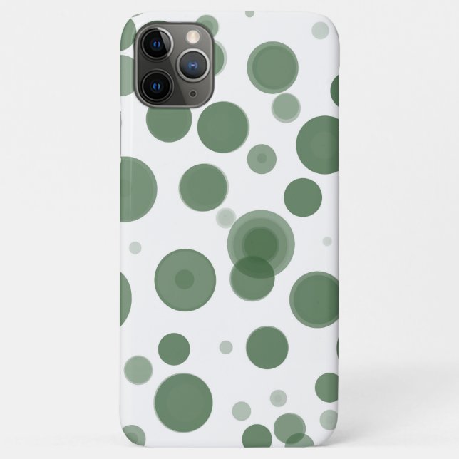 Green & White Polka Dot Bubbles Minimal Case-Mate iPhone Case (Back)
