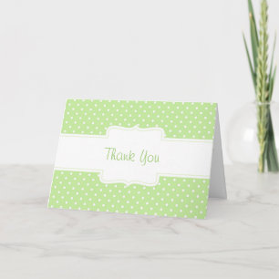 Green & White Polka Dot Custom Greeting Card