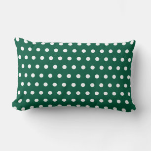 GREEN WHITE POLKA DOT CUSTOMIZED STYLISH SIMPLE LUMBAR PILLOW