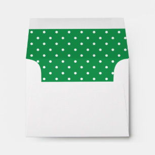 Green White Polka Dot Lined Envelope