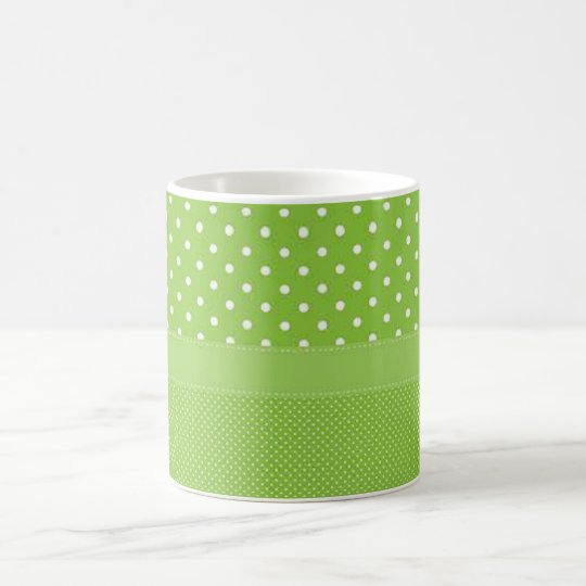 Green & White Polka Dots Coffee Mug