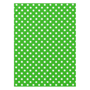 Green White Polka Dots Design Tablecloth