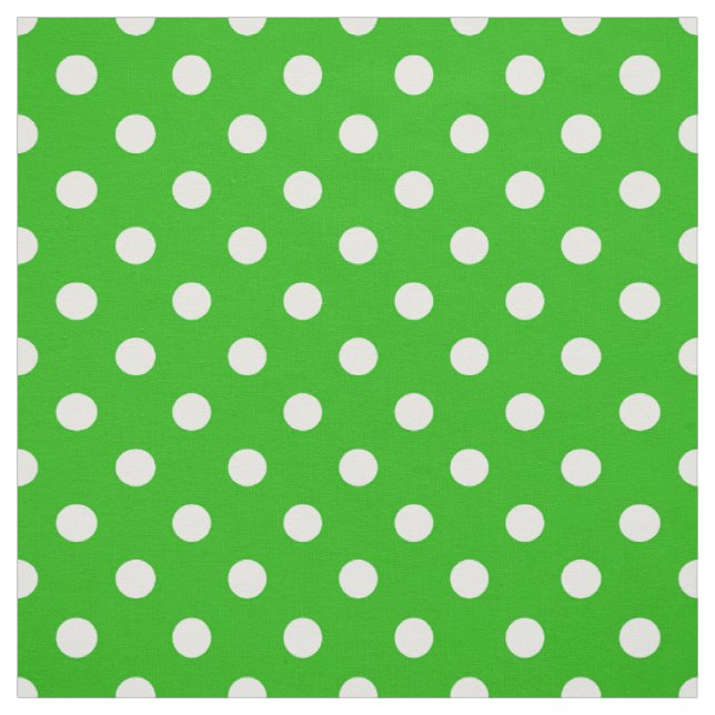 Green White Polka Dots Textile Fabric (Swatch)