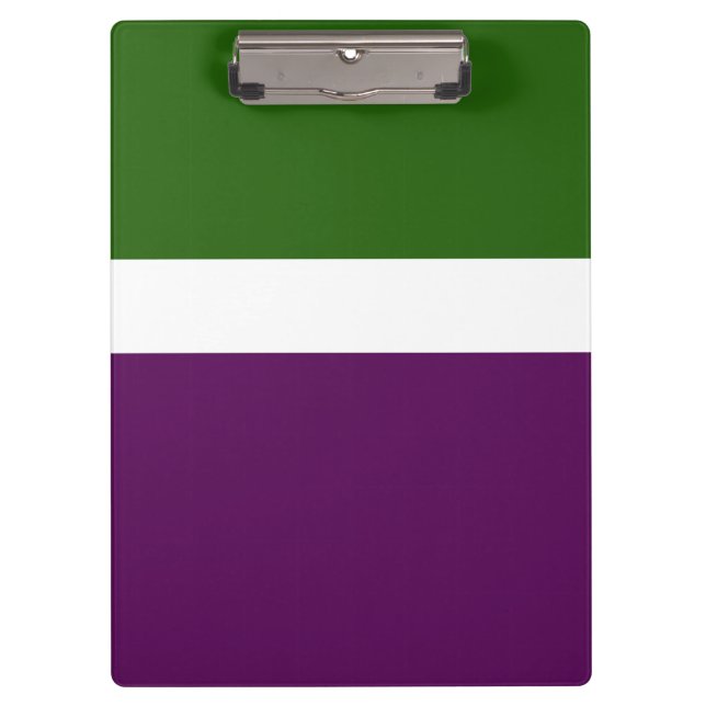 Green White Purple Plain Colour Block Design  Clipboard (Front)