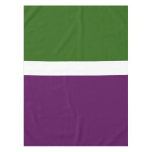 Green White Purple Plain Colour Block Design  Tablecloth