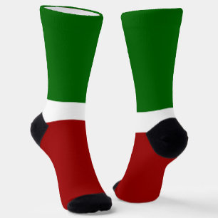 Green White Red Color Block Style Design Socks
