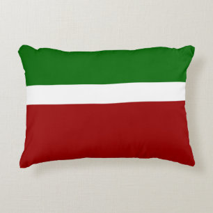 Green White Red Colour Block Style Design Accent Pillow