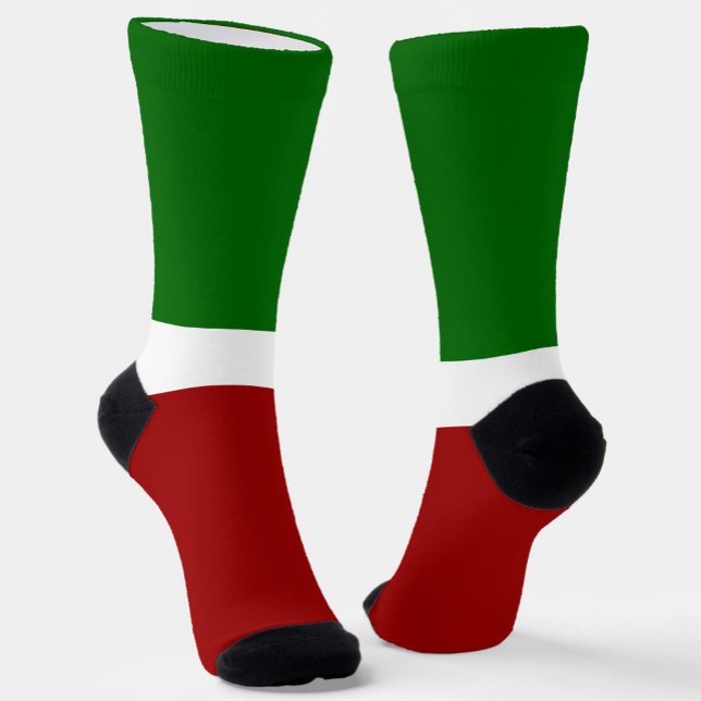 Green White Red Colour Block Style Design  Socks (Creator Uploaded)