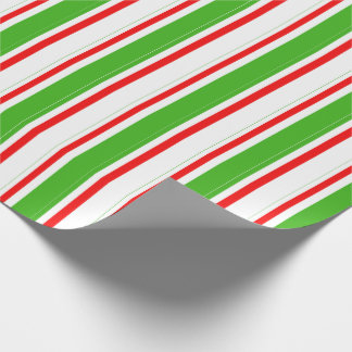 Green, White, Red Striped/Lined Pattern Wrapping Paper
