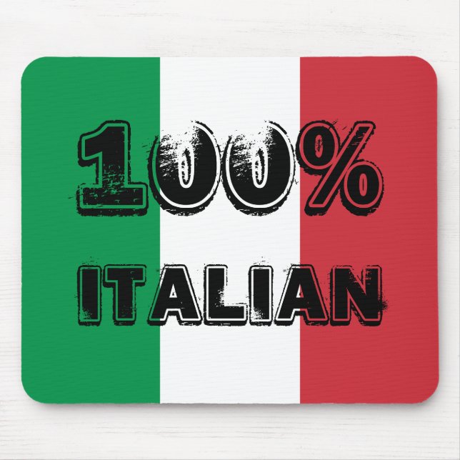 Green White Red Tricolor 100% Italian Mouse Pad (Front)