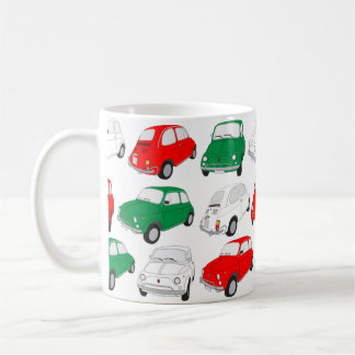 Green, White & Red Vintage Italian Car Pattern Mug
