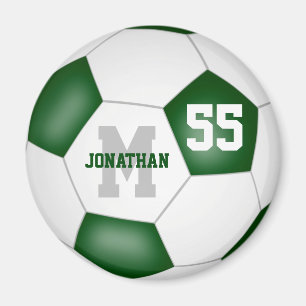 green white school colours soccer team gifts magnet