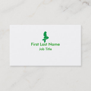 Green white simple mermaid custom business cards