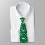 Green White Snowflakes Holidays Christmas Winter  Tie<br><div class="desc">Green and white snowflakes adorn these holiday Christmas winter men's neck tie.</div>