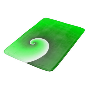 Green White Spiral Gradient Bath Mat