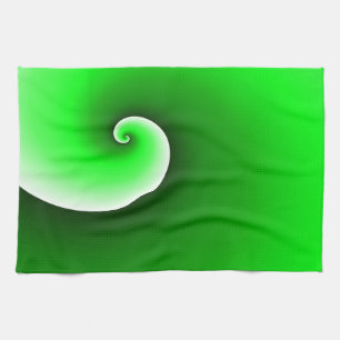 Green White Spiral Gradient Kitchen Towel