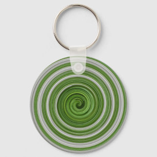 Green-white spiralpattern keychain