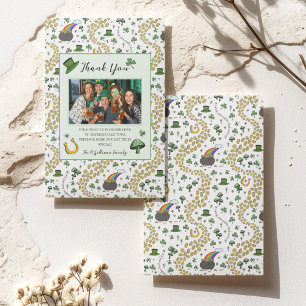 Green & White St Patricks Irish Thank You Card