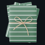 Green white stripe squiggly lines Christmas Wrapping Paper Sheet<br><div class="desc">This cute Christmas wrapping paper features fun white squiggly lines on a festive green background. This set of three simple striped holiday gift wrap designs is great on its own but also coordinates with a variety of holiday themes. Find more colours and coordinating gift tags, cards and more in the...</div>