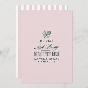 Green & White Striped Last Swing Before the Ring Invitation