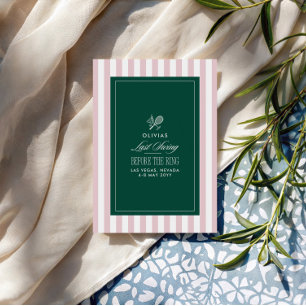 Green & White Striped Last Swing Before the Ring Invitation