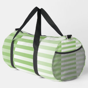 Green White Striped Pattern Large Duffle Bag