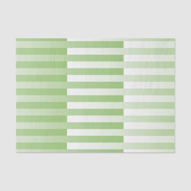 Green White Striped Pattern  Tissue Paper (Front)