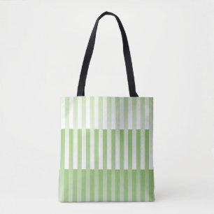Green White Striped Pattern  Tote Bag