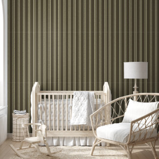 Green & White Striped Wallpaper 