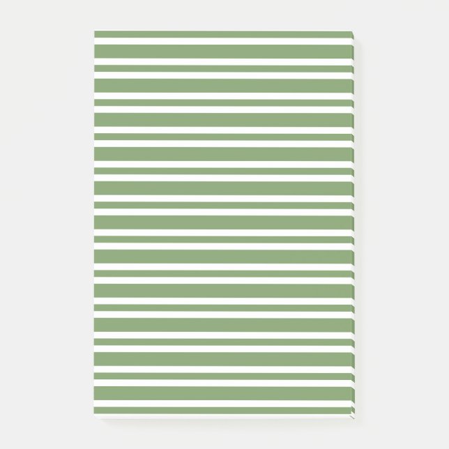 Green White Stripes Pattern Post-it Notes (Front)