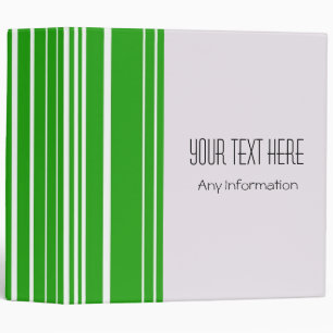Green White Stripes. Plain Colour Background Binder