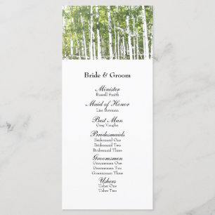 Green White Summer Woods Programme de mariage
