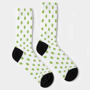 Green & White Tennis Balls Socks