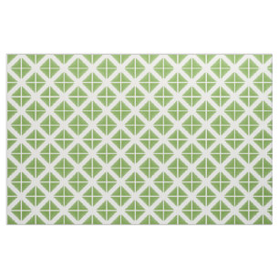 Green White Trendy Triangles Pattern Fabric