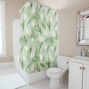 Green White Tulip Flowers Bridal Shower