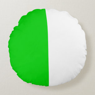 Green White Two Colour Tone Half Split  Round Pillow