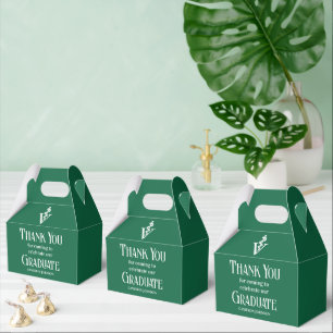 Green White Veterinary School Graduation Party Favor Box