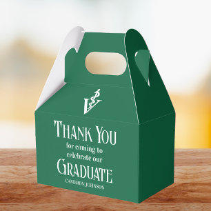 Green White Veterinary School Graduation Party Favor Box