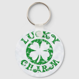 Green/White Vintage Lucky Charm Keychain