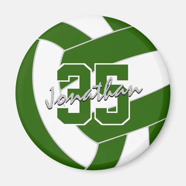 green white volleyball team colours gifts magnet (Front)