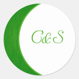 Green/White Wood Grain Envelope Stickers