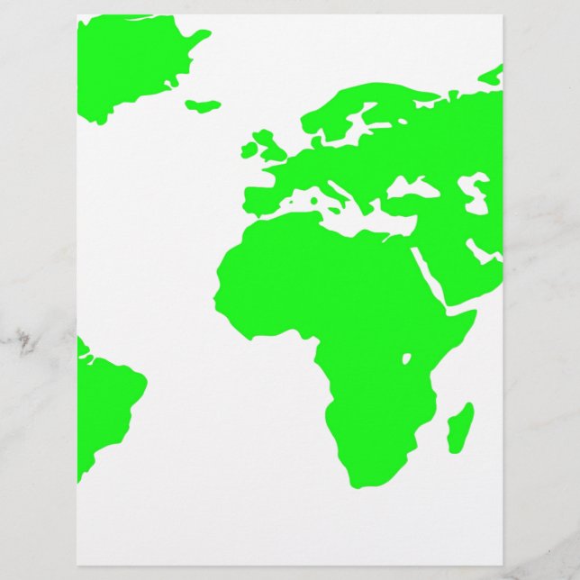 Green White World Map (Front)
