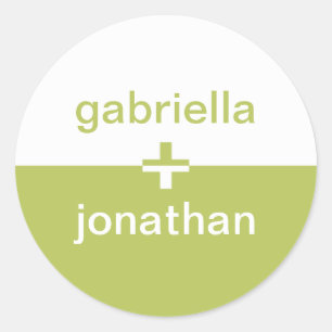 Green white yin yang plus custom name favour seal