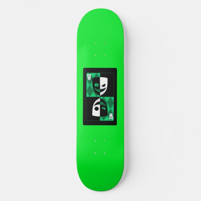 Green Wilcard Faces Skateboard Deck (Front)